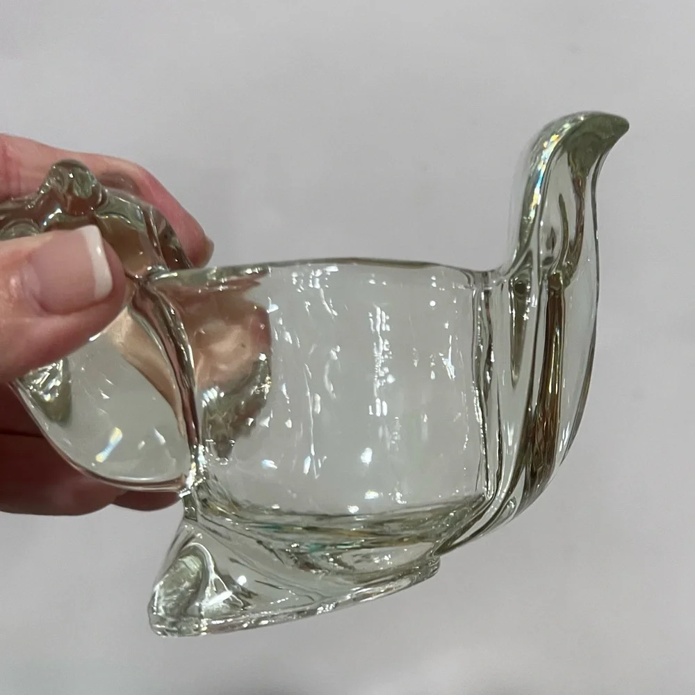 Avon clear glass squirrel votive candle holder
